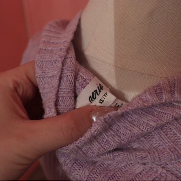 Aerie Lavender Ribbed Women's Sweater - Picture 4 of 4